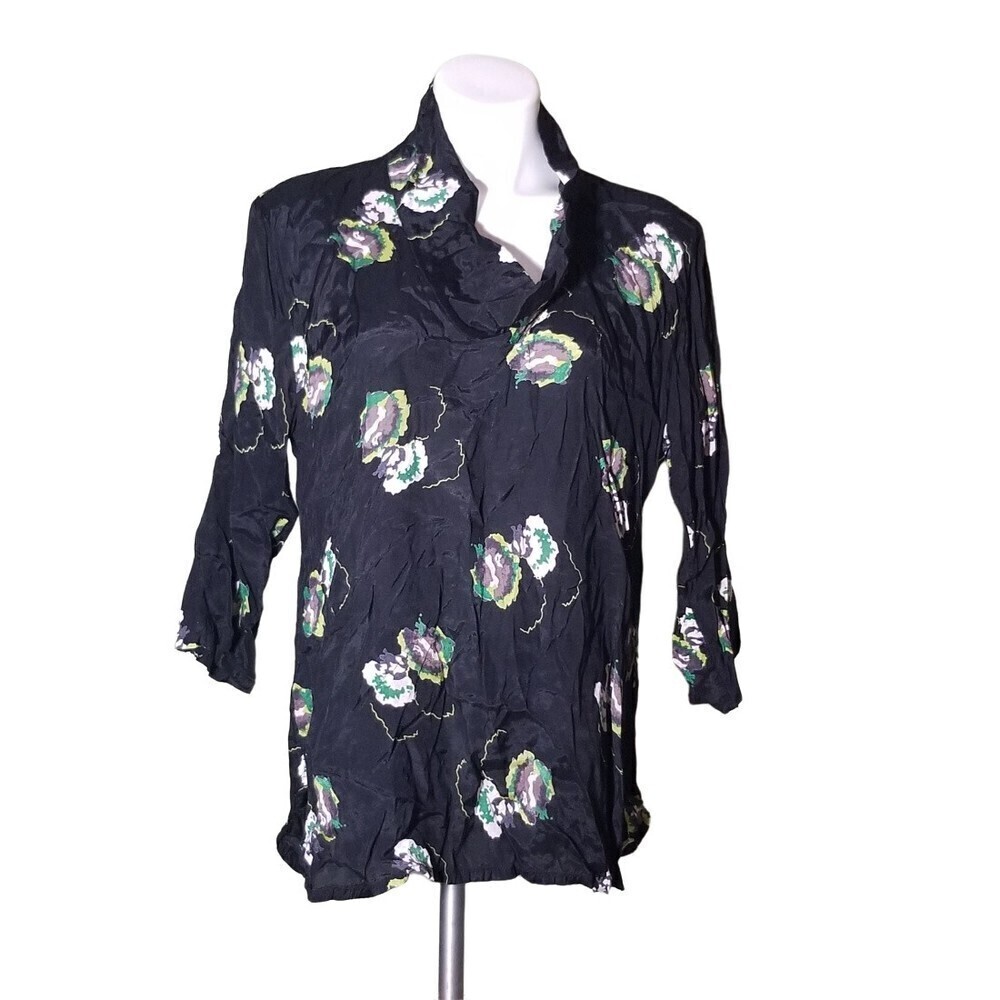 Masai Viscose Floral Print  Long Sleeve Blouse Top M